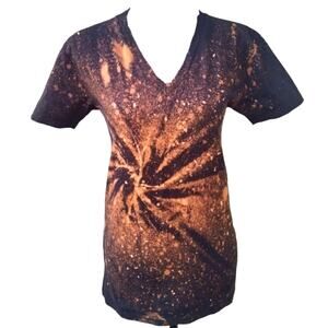 Boutique black v-neck galaxy bleach dye tee size S